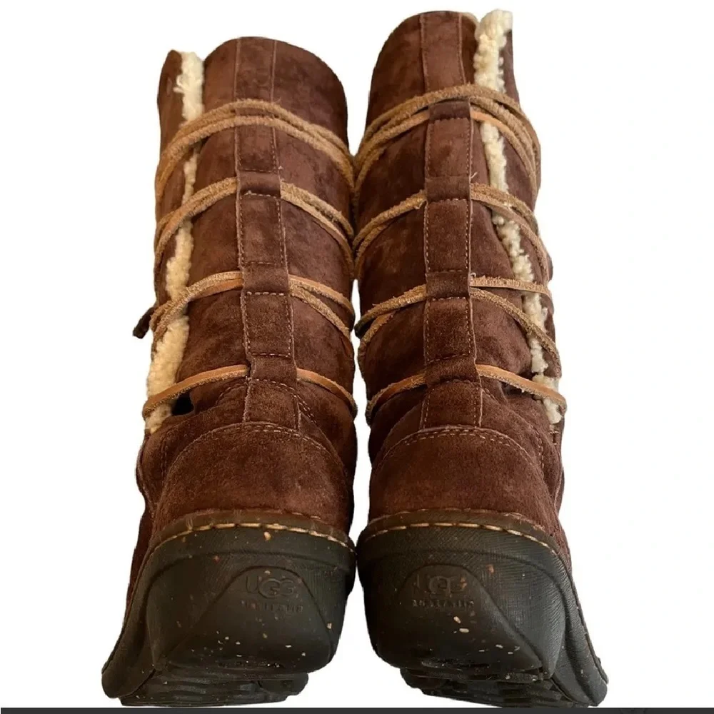 UGG Australia Surfcat Shearling Tall Suede BOOTS 5158 size 8 brown - Picture 9 of 13